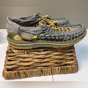 Keen UNEEK Braided Cord Sandal in GrayGreen & Yellow